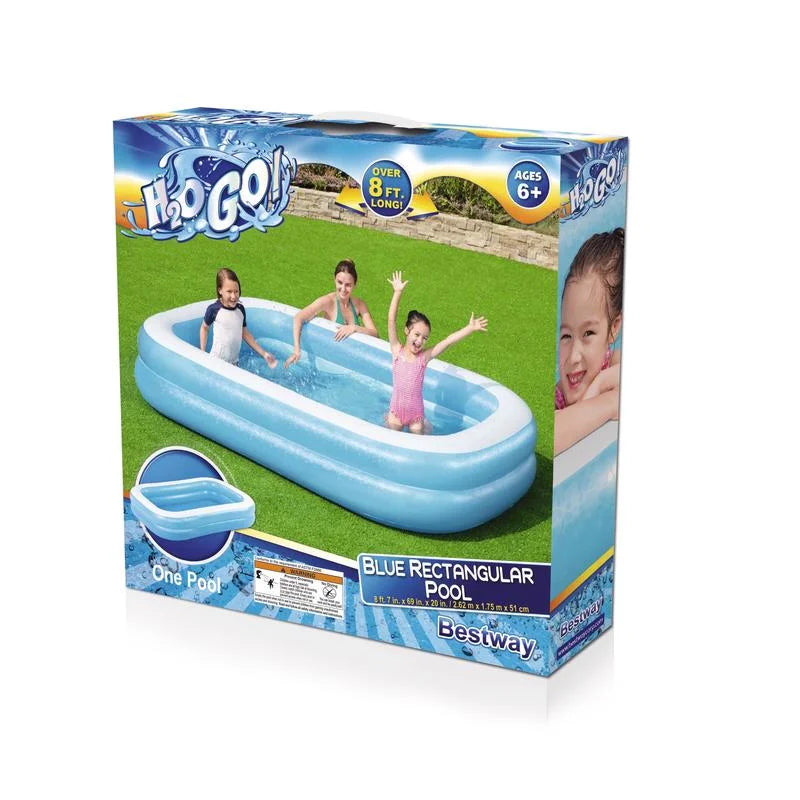 Inflatable Blue Rectangular Family Splash Pool B655810