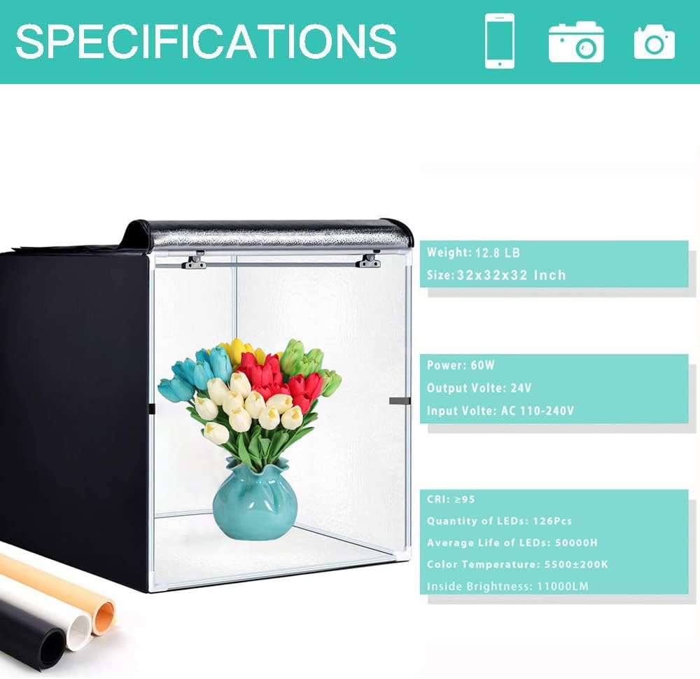 Portable Foldable 32 x 32 Inch Photo Studio Light Box Z459
