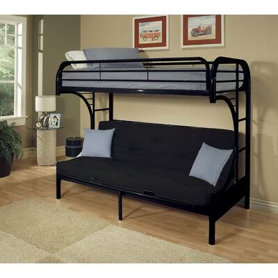 Twin Over Full Futon Bunk Bed, Black R9207