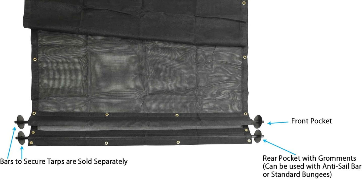 7' x 16' Vinyl Coated Mesh Dump Truck Tarps with 5 Inch 18oz Double Pocket R394