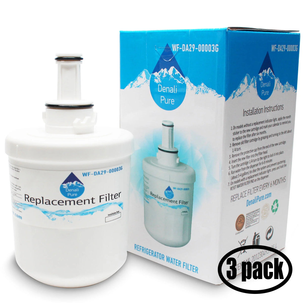 3-Pack Replacement Refrigerator Water Filter D732