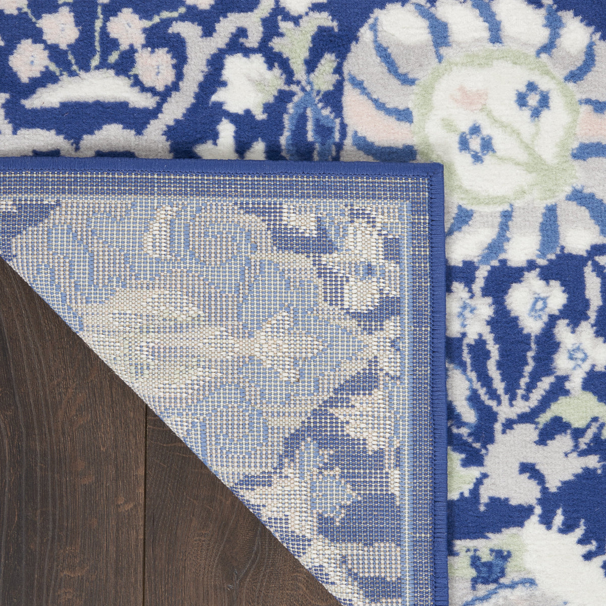 Floral Bohemian Navy Multicolor 5' x 7' Area Rug N829643