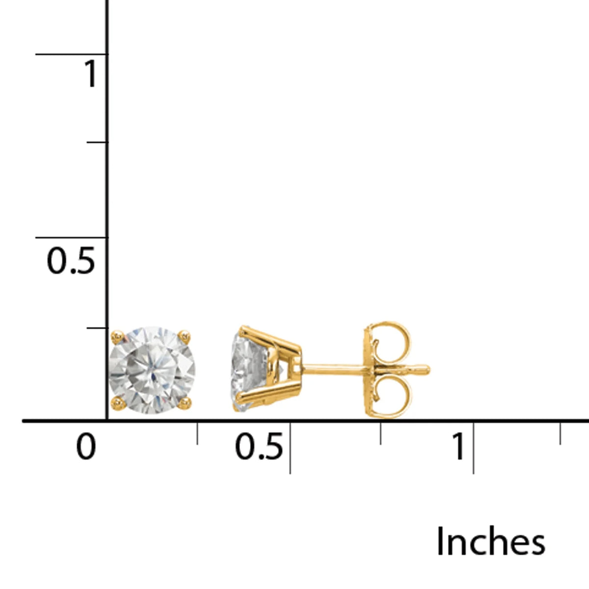 14K Yellow Gold Lab Grown Diamond Earrings G229