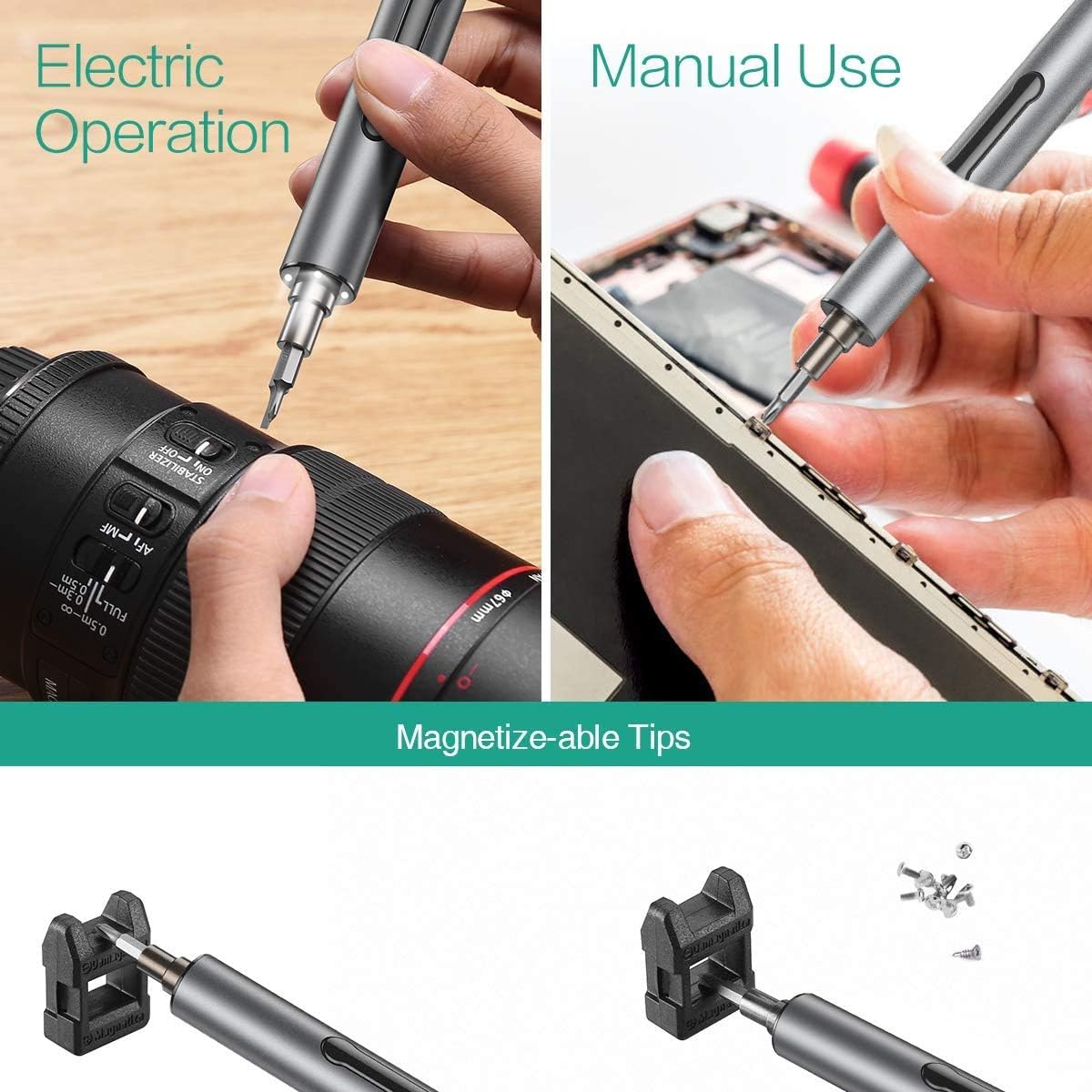 Mini Electric Precision Screwdriver with 55 Driver Bits H21796