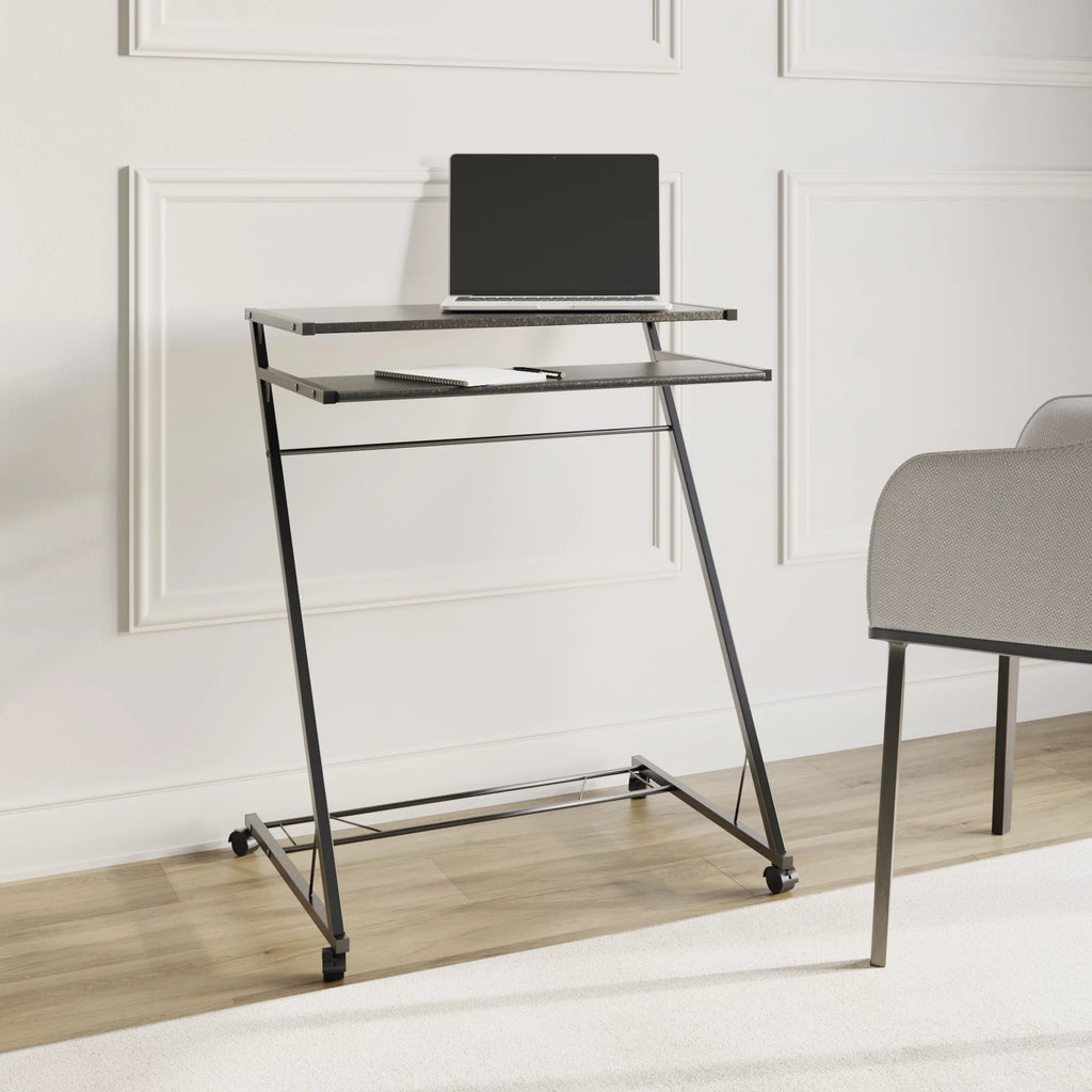Portable Rolling Laptop Cart with Casters, Black T7296