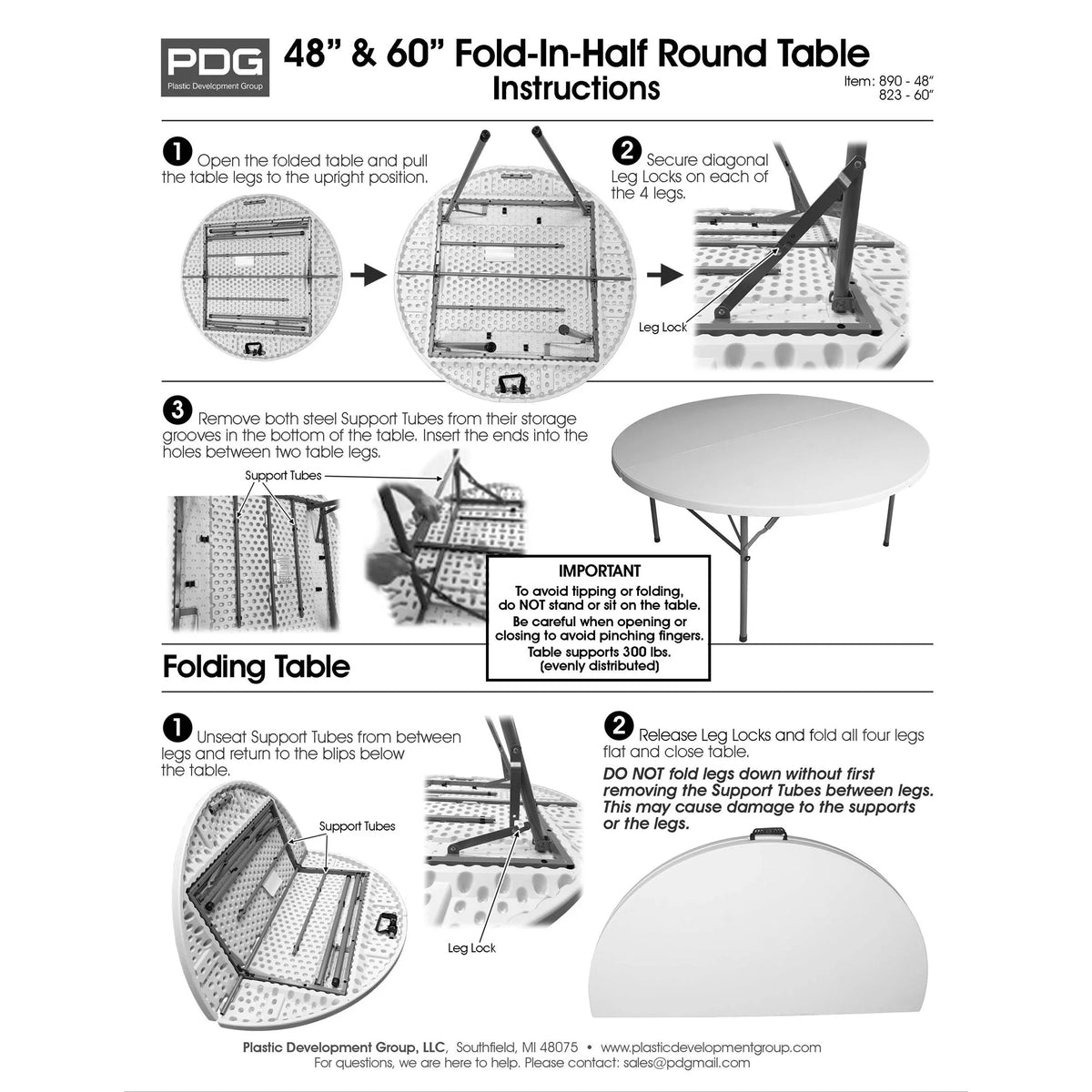 White Round Folding Banquet Table V57384