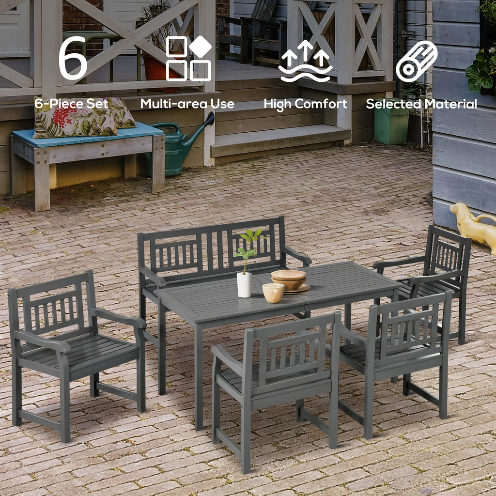 6pc Gray Wood Patio Table & Chairs T920967