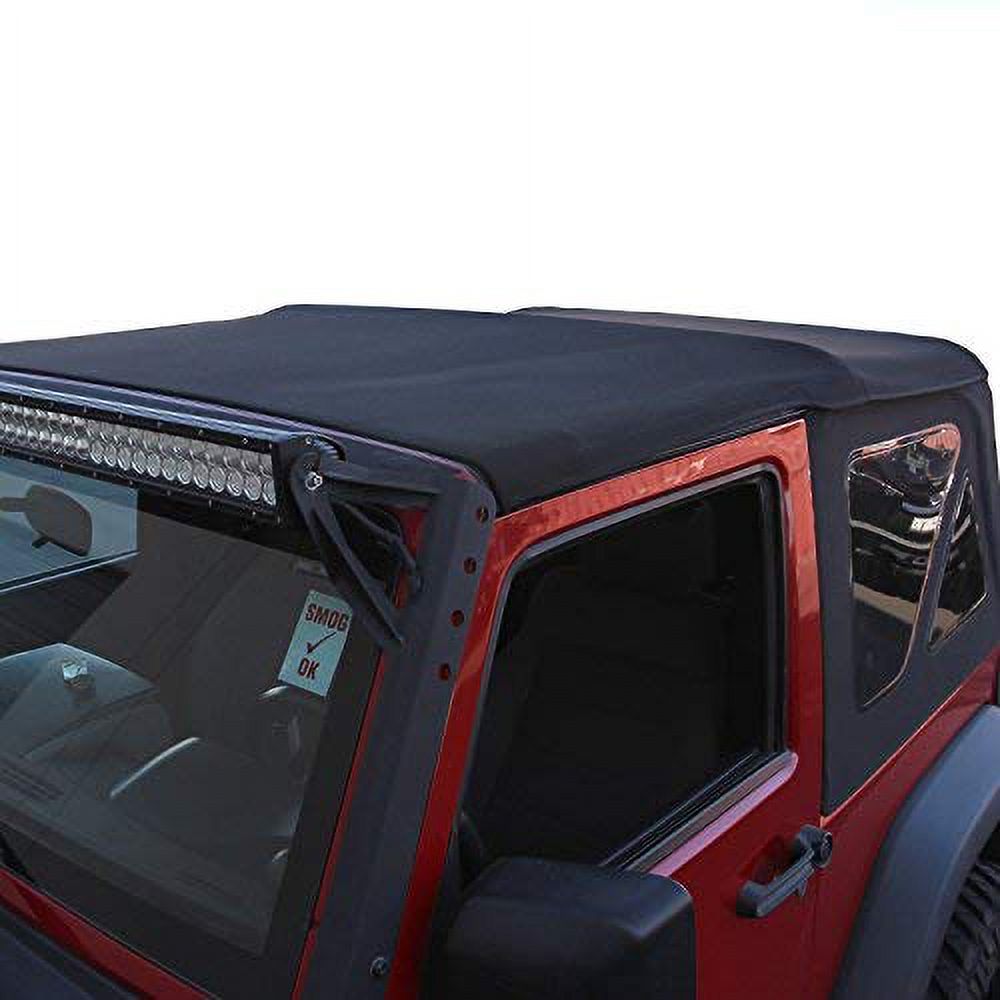 Black Twill Canvas 2 Door Jeep Soft Top with Rear Plastic Tinted Windows N685706