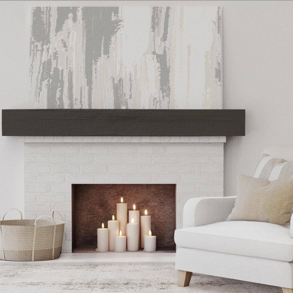 Rough Sawn Faux Wood Fireplace Mantel A416675