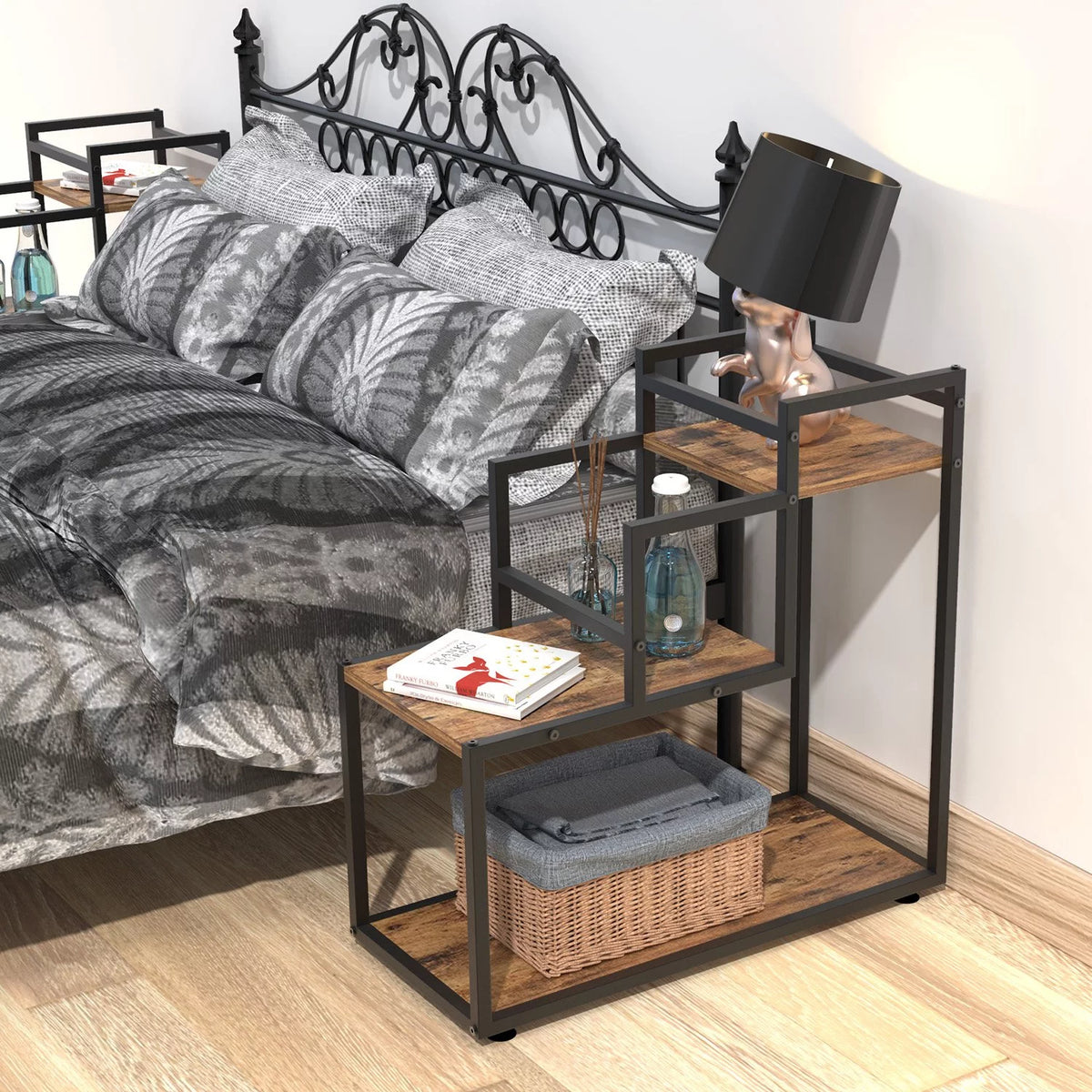 3-Tier Wood Metal Plant Stand E523589