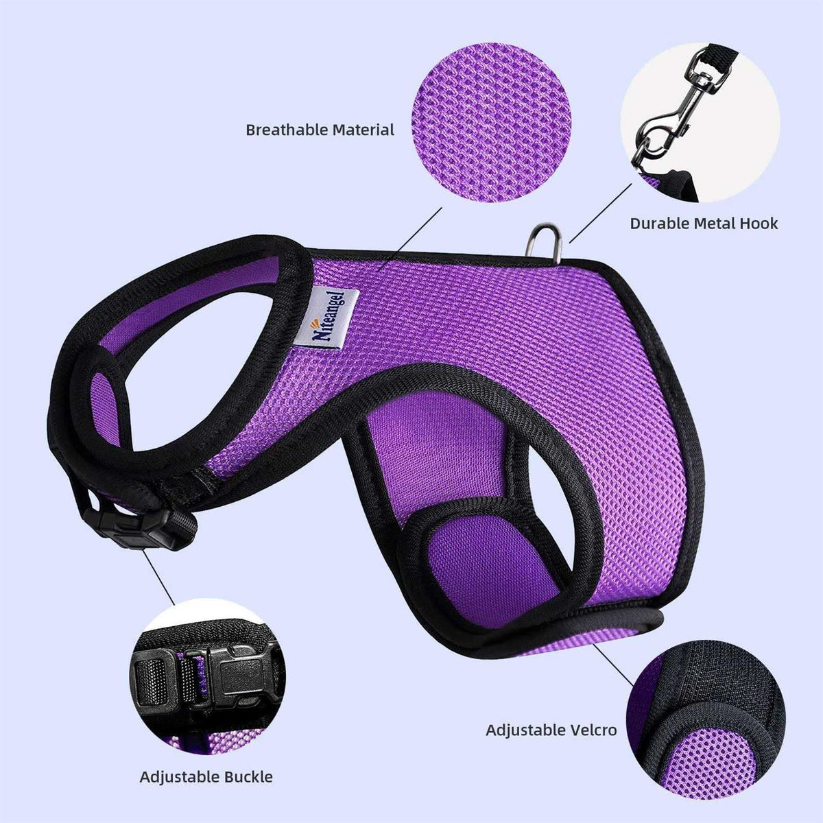 Adjustable Soft Harness with Elastic Leash for Rabbits G737