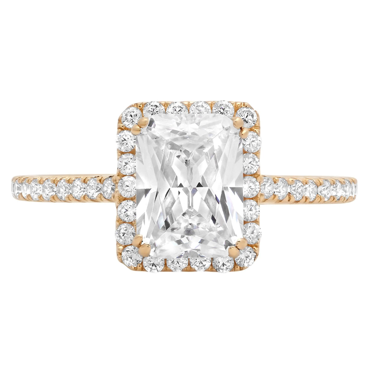 14K Yellow Gold Halo Engagement Ring Y5910