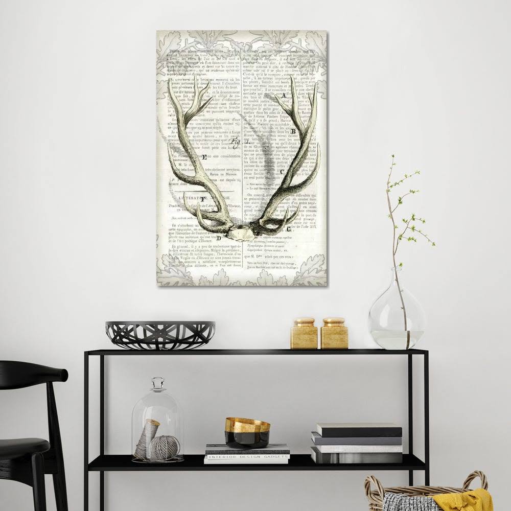 Regal Antlers on Newsprint I U536113