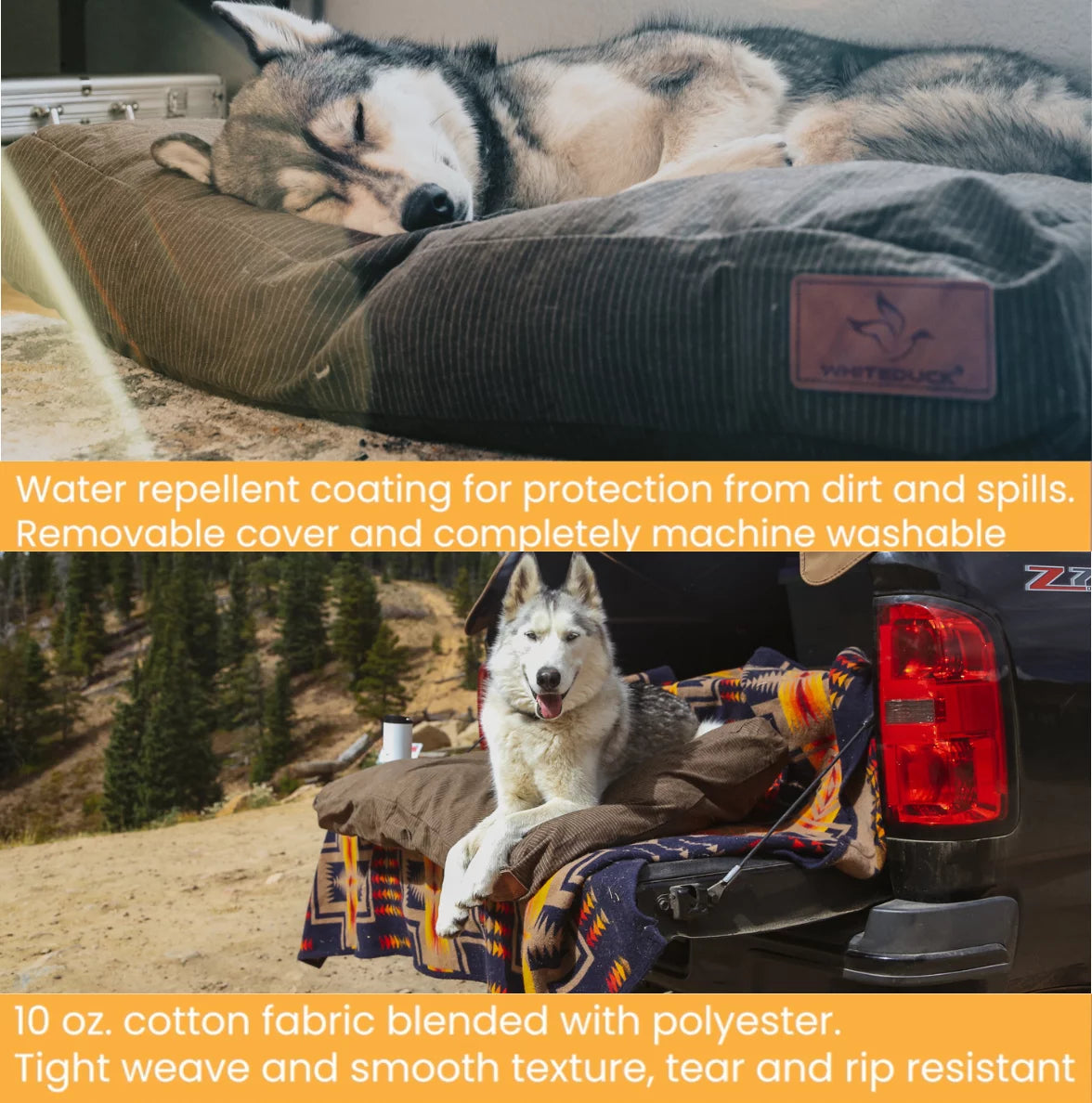 Canvas Dog Bed, Water-Repellent, Removable Washable Cover, Extra Large, Brown C728