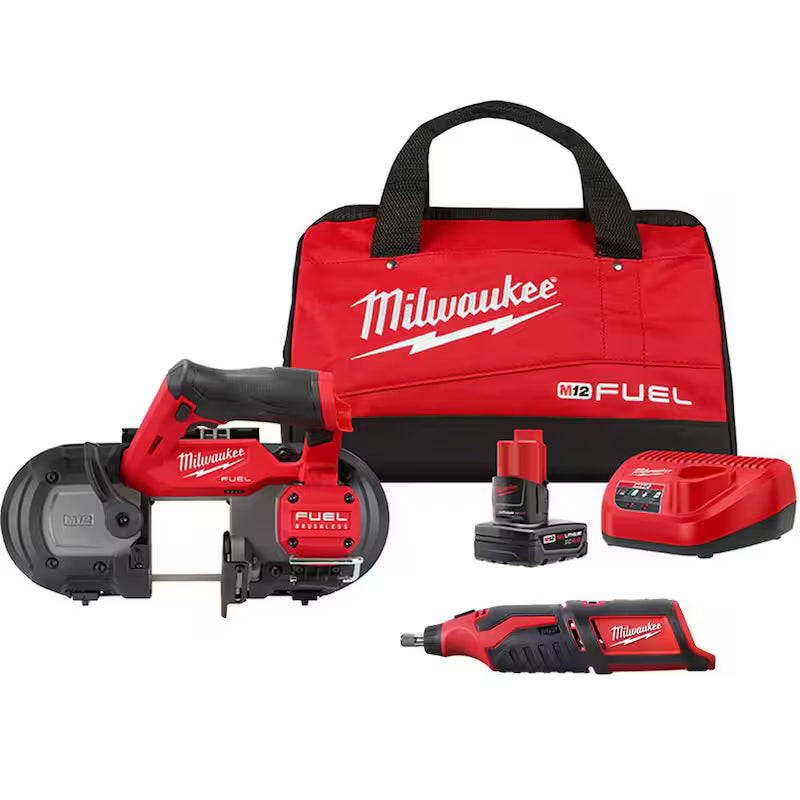 12V Cordless Compact Band Saw and Rotary Tool Kit W8555