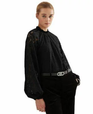 Black Paisley Lace Blouse B5967
