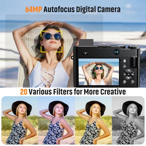 4K 64MP Compact Digital Camera with 16X Zoom N815554