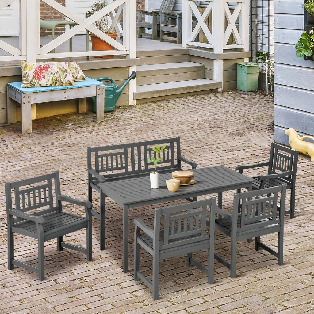 6pc Gray Wood Patio Table & Chairs T920967