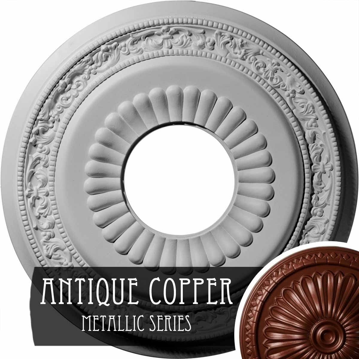 Lauren Ceiling Medallion Hand-Painted Warm Silver G2355