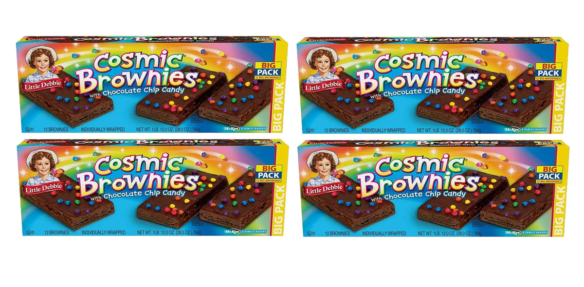 4 Big Pack Boxes Individually Wrapped Brownies with Chocolate Chip Candy U43906