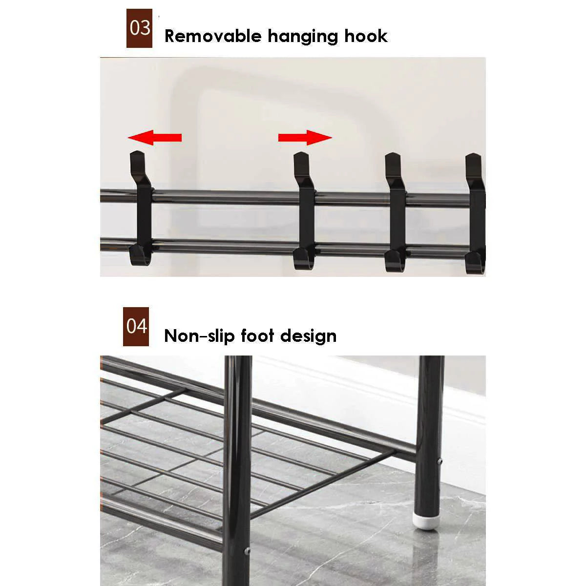 Metal Hall Tree Storage Organizer Shelf Clothes Stand H97016