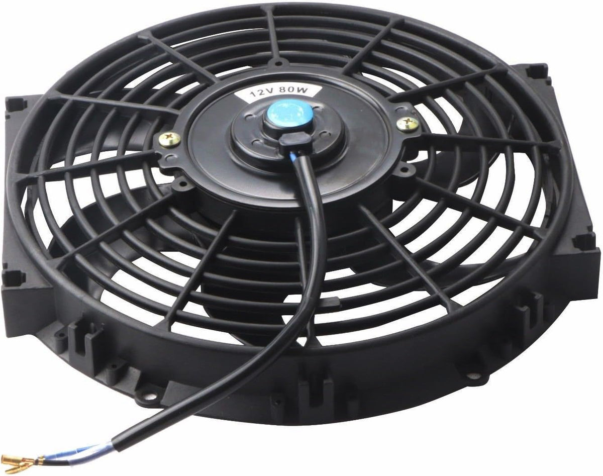 Black Universal Electric Radiator Slim Fan 12V 10 Inch Set of 2 P686