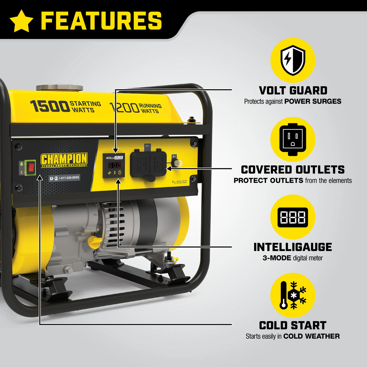 1500/1200 Watt Portable Generator H14589