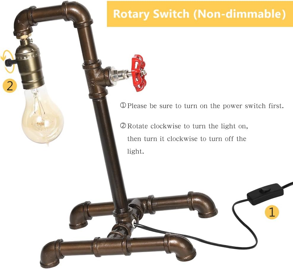 Retro Industrial Rustic Bronze Metal Table Lamp Z619