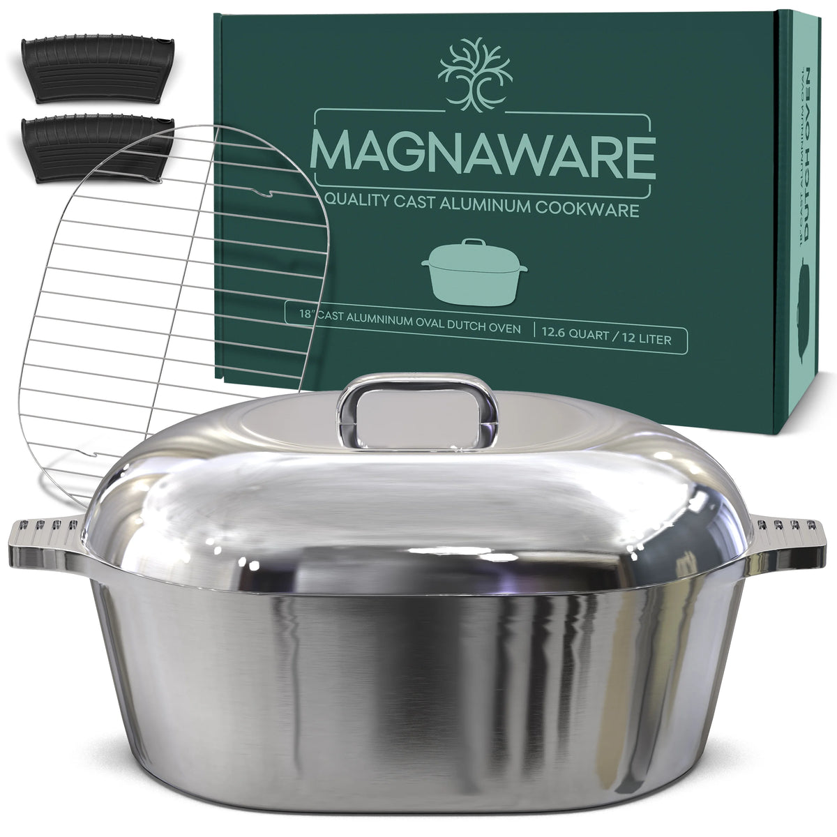 12.6 Quart Cast Aluminum Oval Dutch Oven Y173