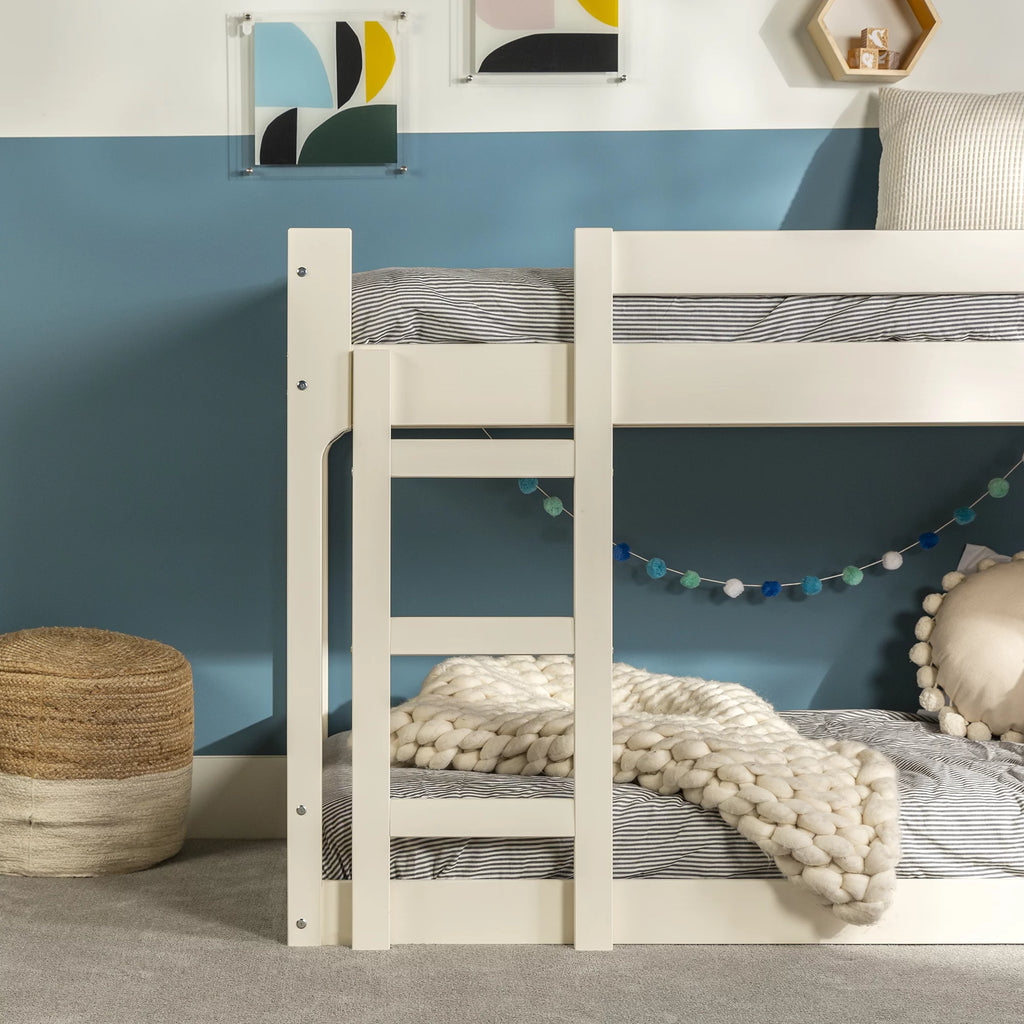 Modern Twin Over Twin Bunk Bed, White M41504