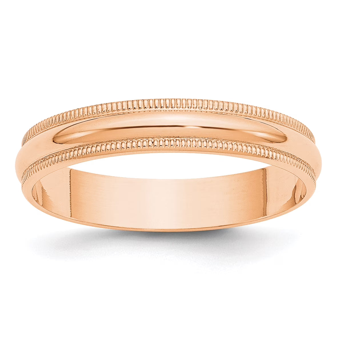 10K Rose Gold 4mm Half Round Band Ring Size 9 F198012