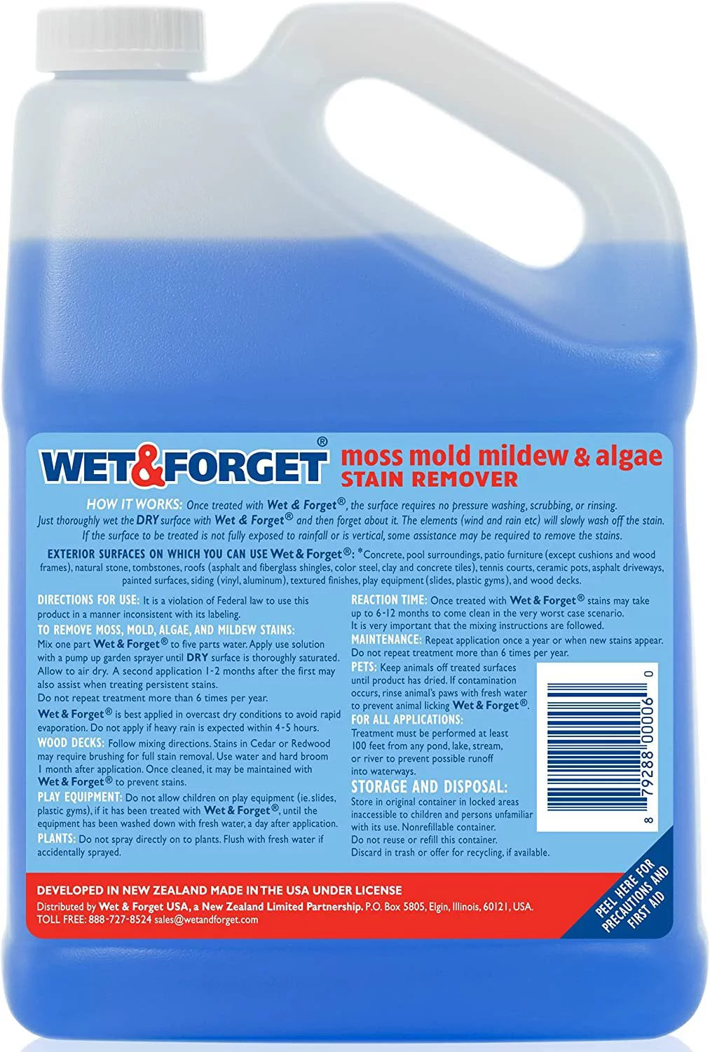 Moss Mold Mildew Algae Stain Remover Outdoor Cleaner Concentrate 128 Fluid Ounces V6049