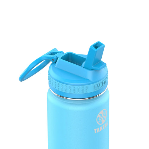 14oz Insulated Stainless Steel Bottle with Straw Lid L342287