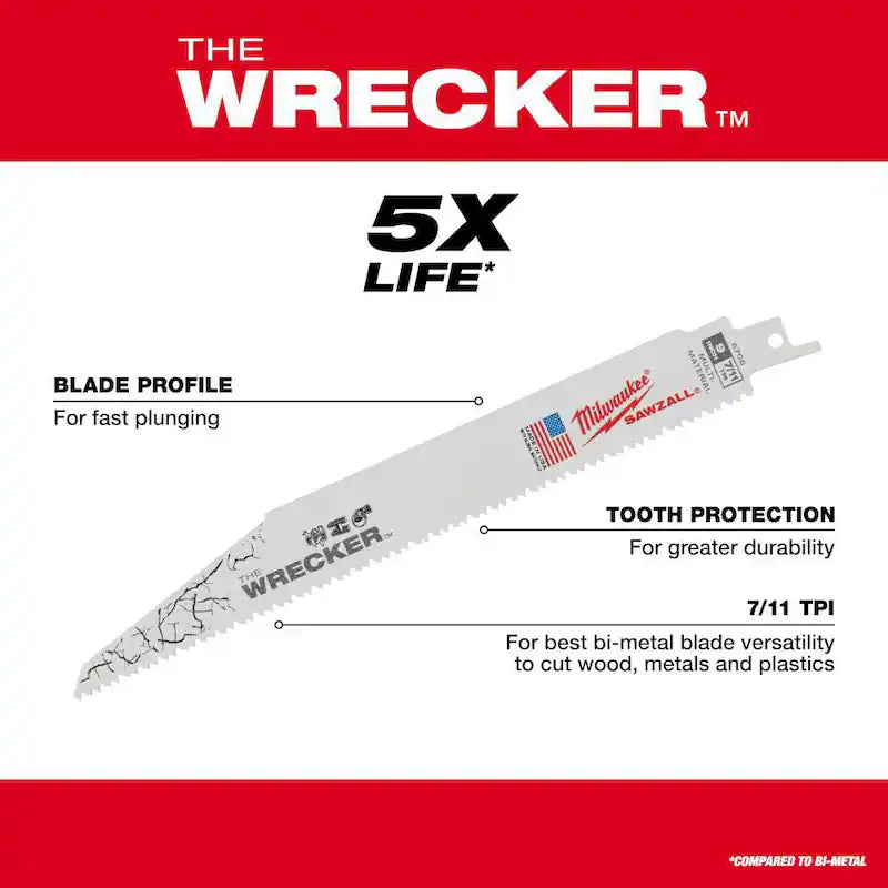 6 in. 7/11 TPI Reciprocating Saw Blades (5-Pack) E2496