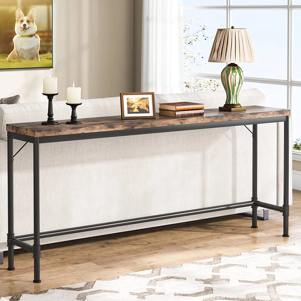 Rustic Brown Narrow Console Table I957