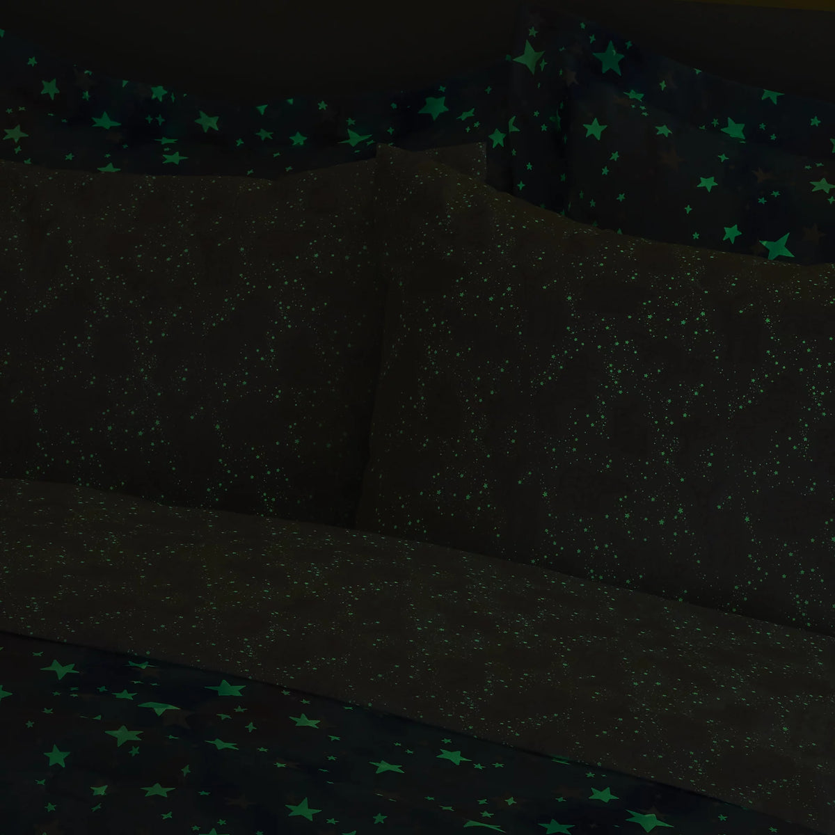 Queen Glow in the Dark Bed in a Bag Comforter Set B115