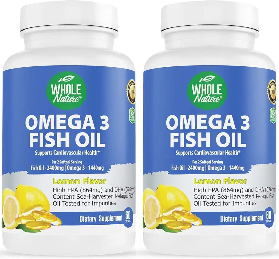 Omega 3 Fish Oil Supplements 2400 mg EPA DHA 120ct V4982