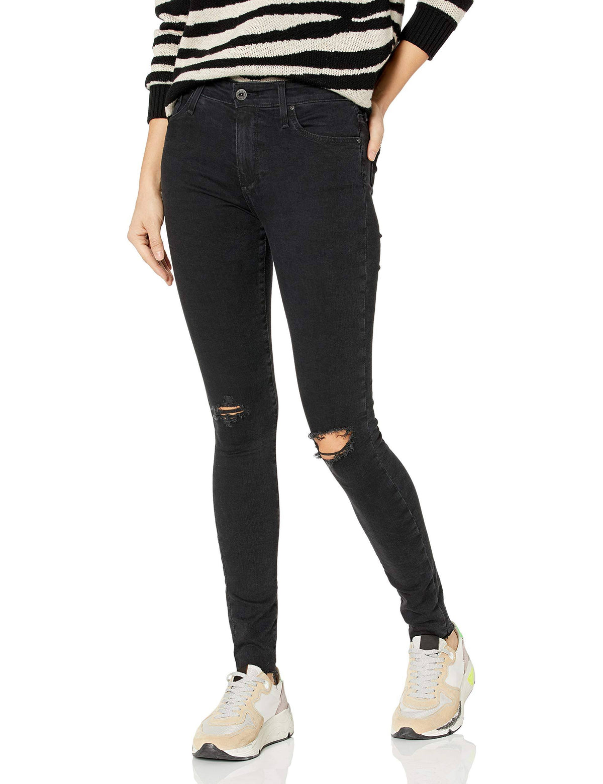Altered Black Destructed Skinny Jeans A37178