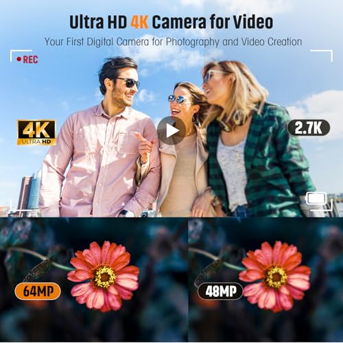 4K 64MP Compact Digital Camera with 16X Zoom N815554