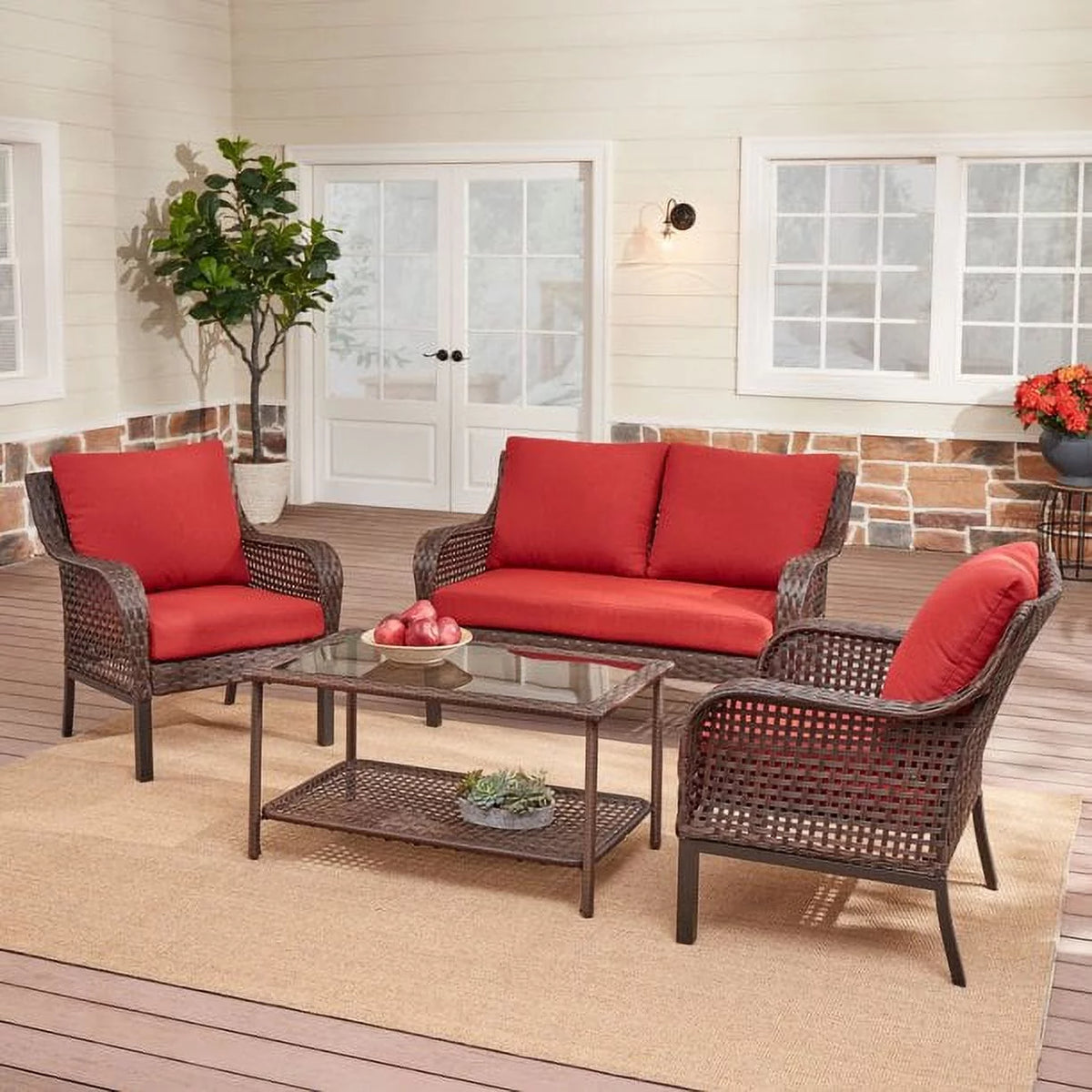 4-Piece Wicker Outdoor Conversation Set P506