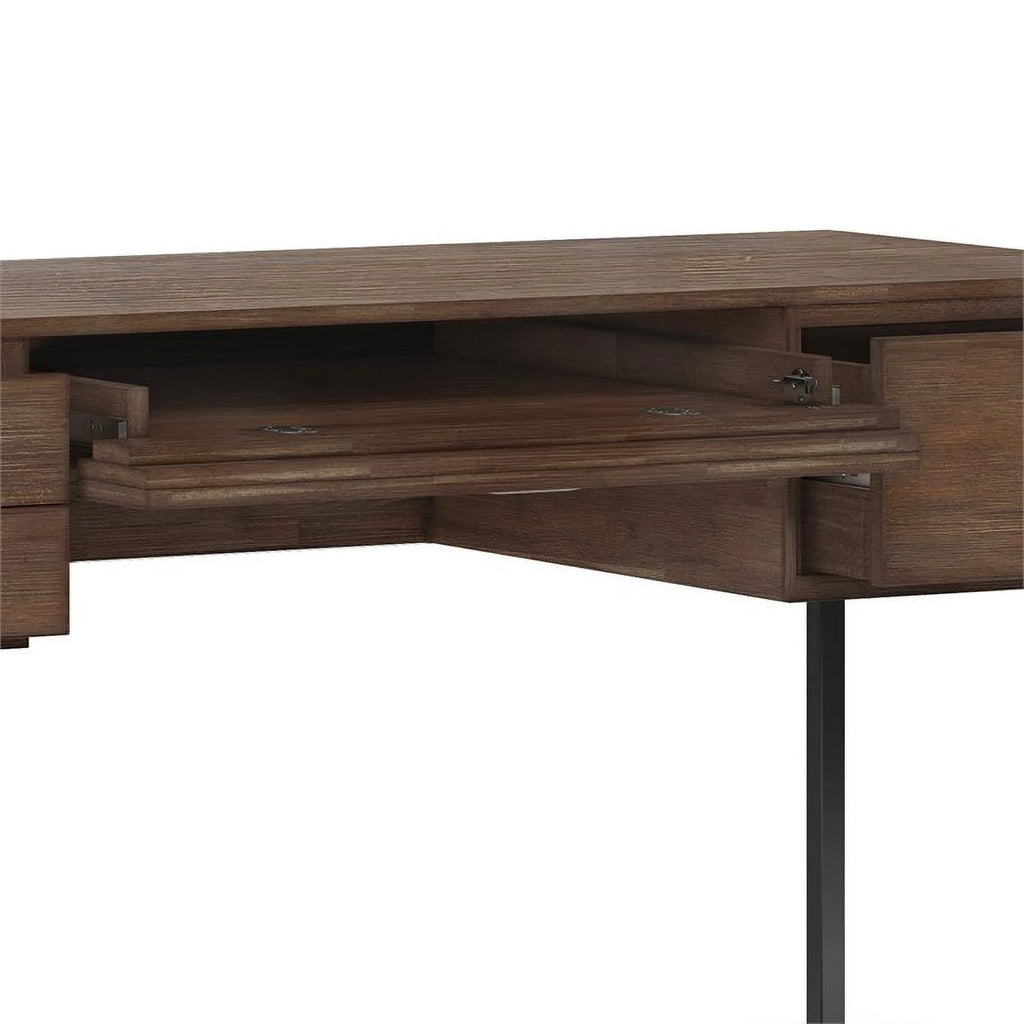 60"W Solid Wood Desk in Rustic Natural Aged Brown G26051