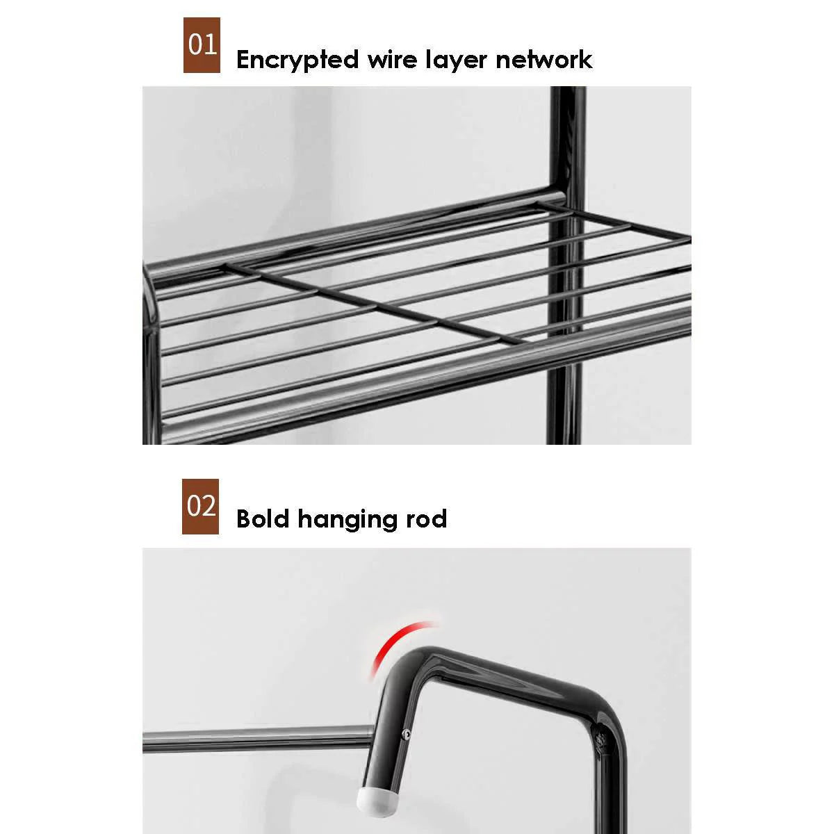 Metal Hall Tree Storage Organizer Shelf Clothes Stand H97016
