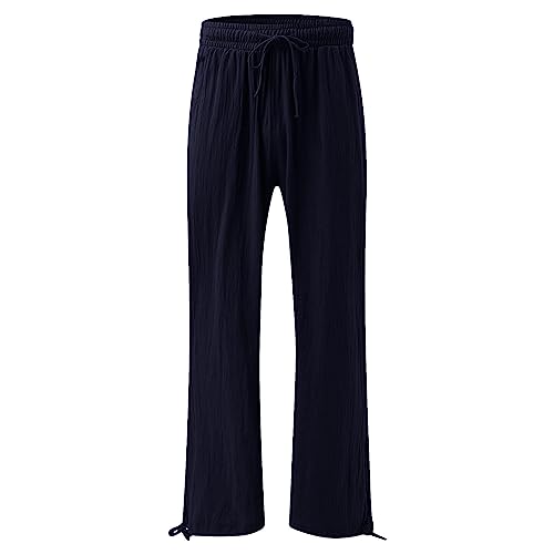 Loose Wide Leg Beach Pants with Elastic High Waist N7470