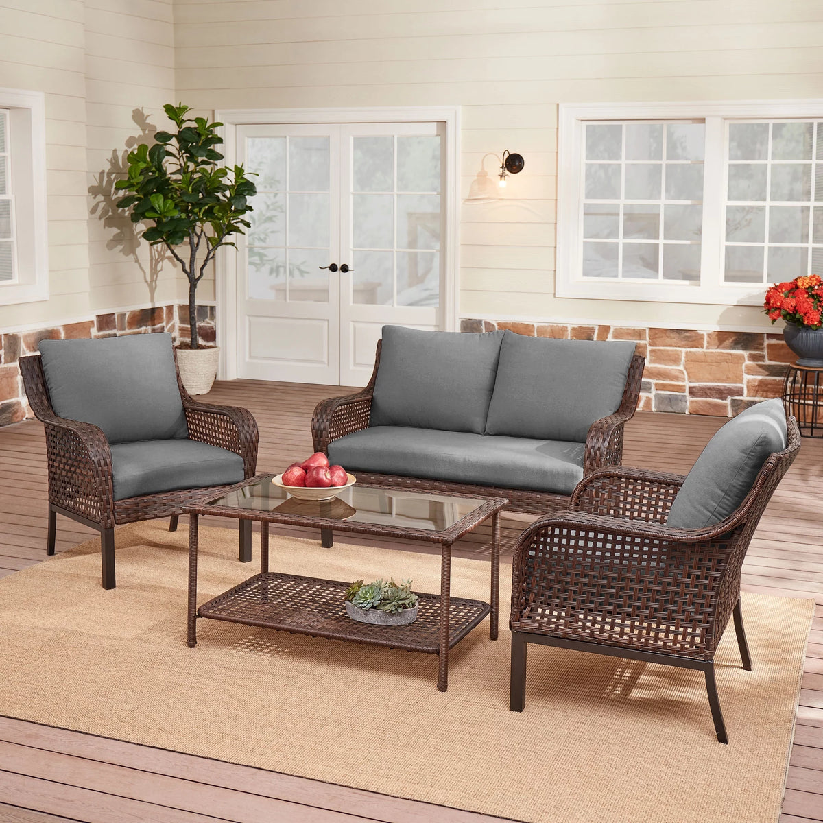 4-Piece Wicker Outdoor Conversation Set P506