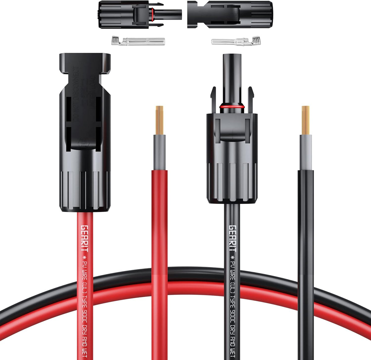 10AWG Solar Extension Cable with Male to Female Connectors, 100 Feet D802