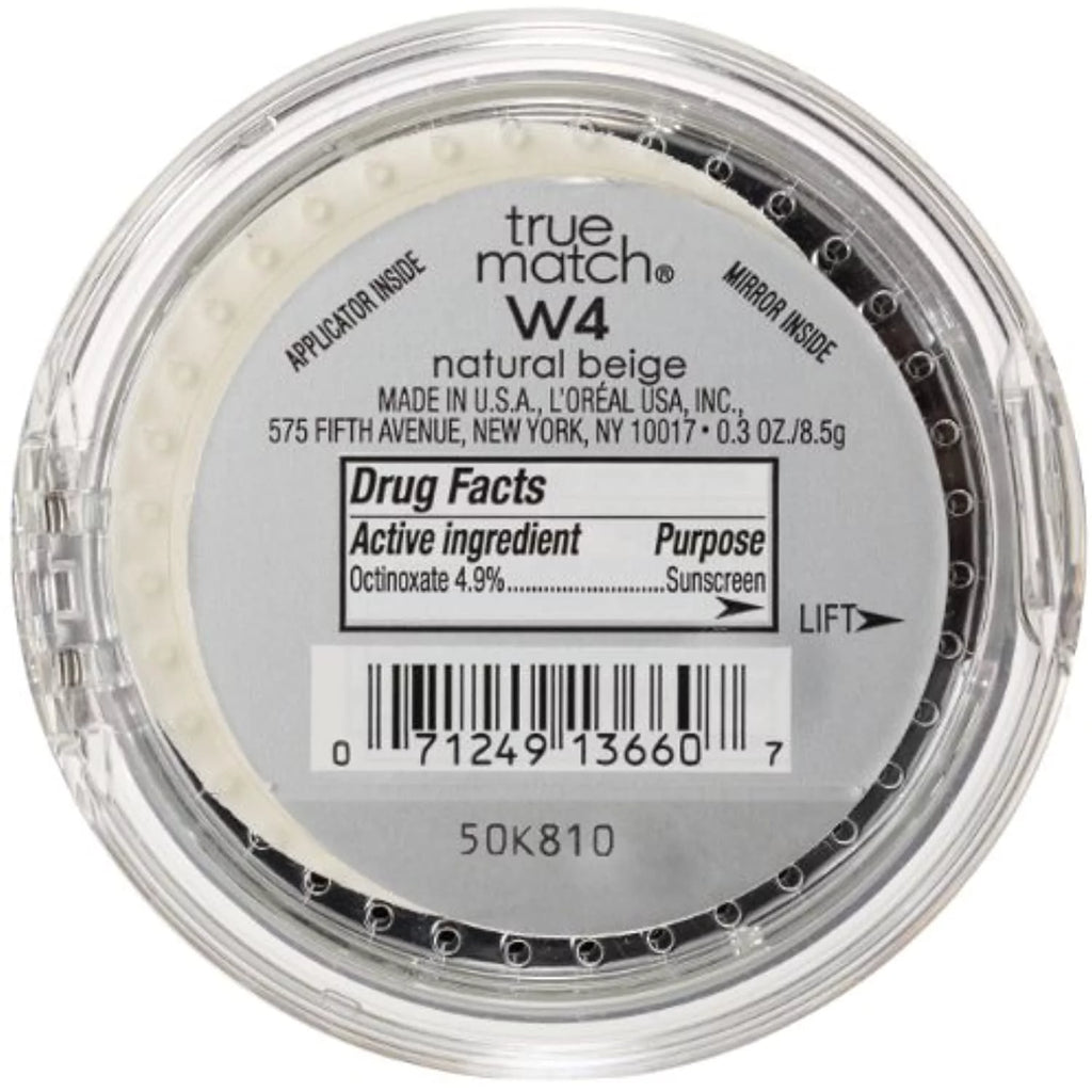 Compact Makeup, W4 Natural Beige, 0.3 Oz U809
