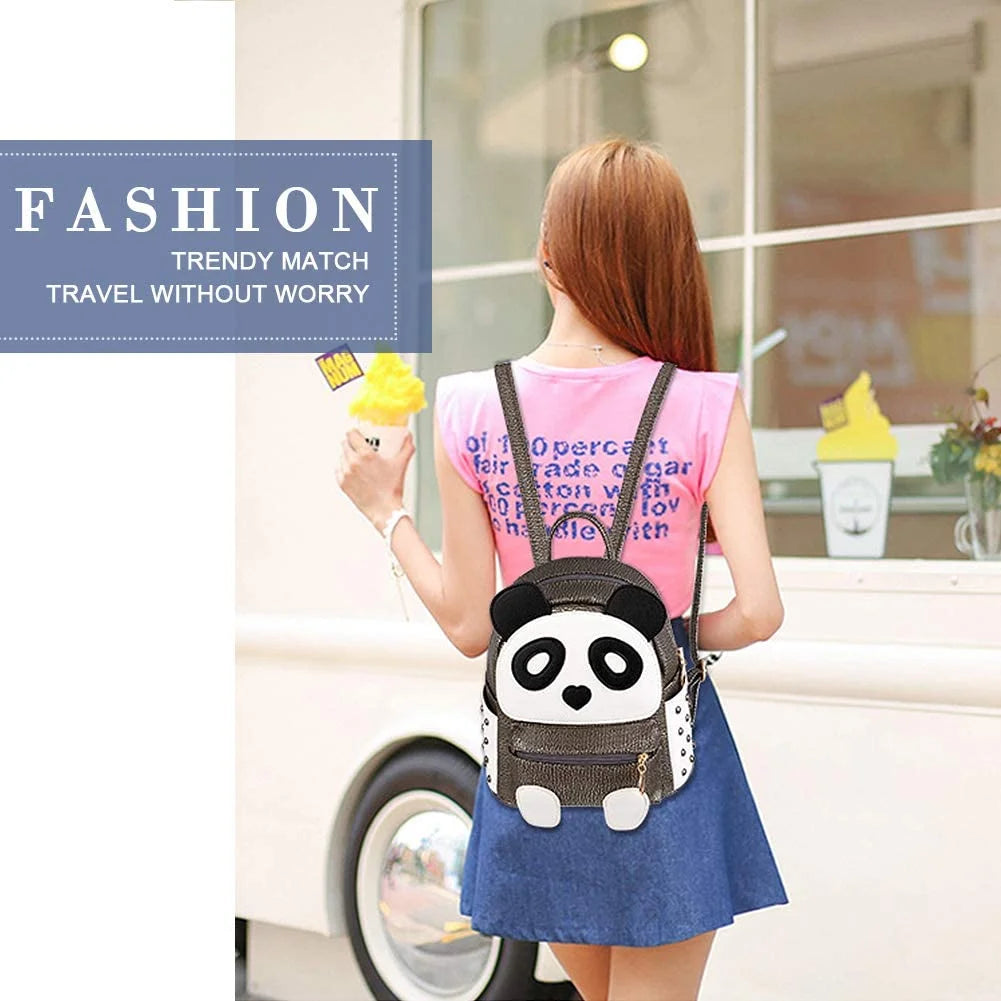 Waterproof Leather Panda Backpack K4036