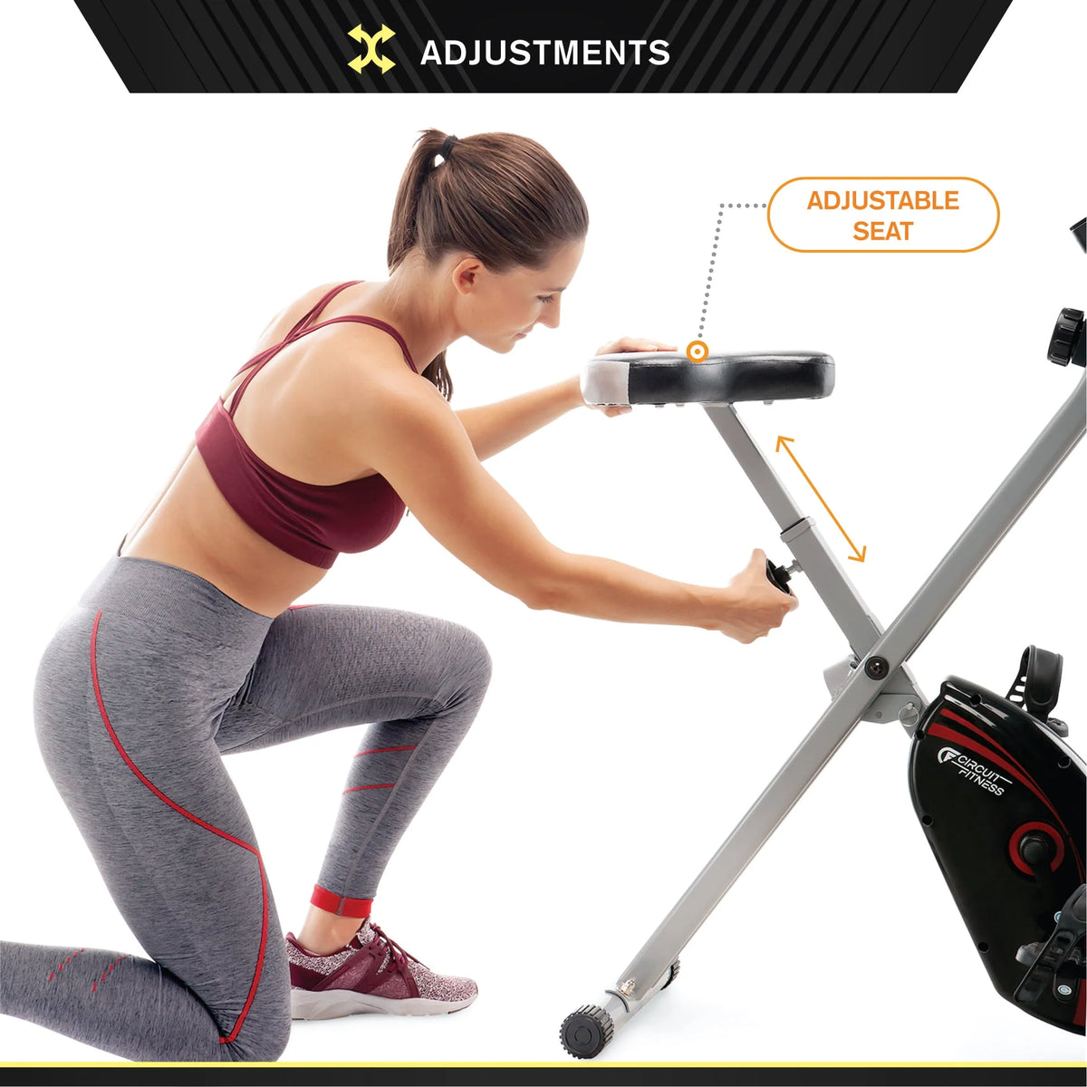 Folding Upright Exercise Bike with Adjustable Resistance B2896
