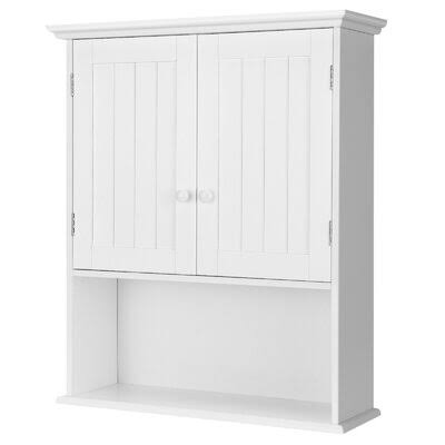 White Wall Mount Bathroom Storage Cabinet X57837