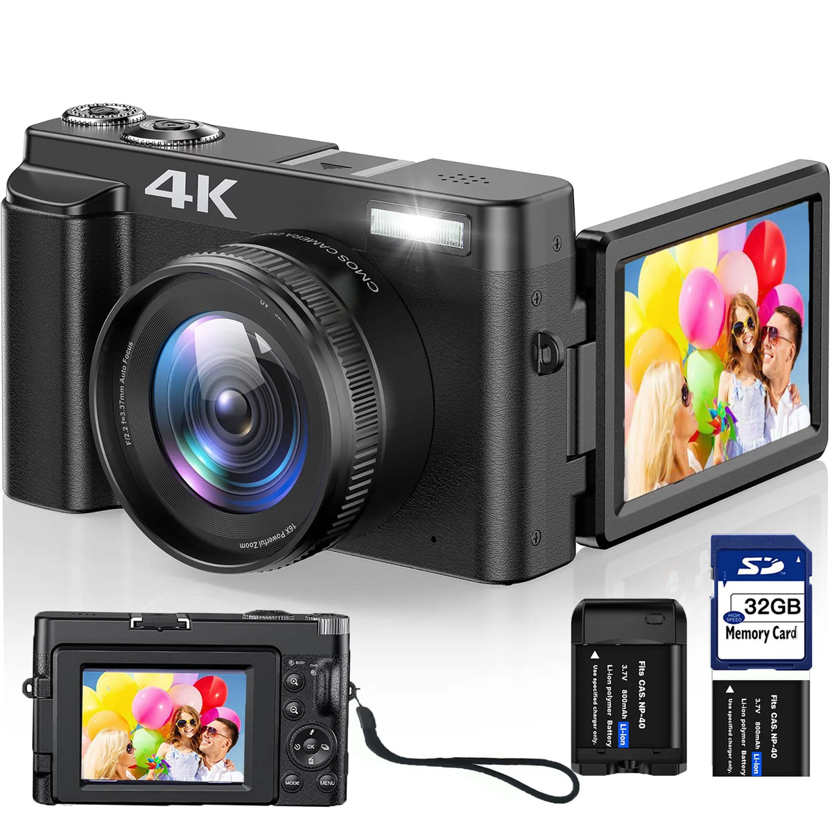 4K Digital Camera with 32GB SD Card M2414